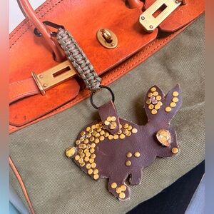 HANDMADE BUNNY LEATHER BAG CHARM